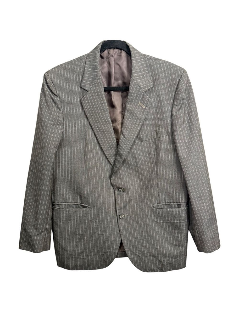 Vintage Jeremy Cobb Blazer Jacket Gray Pinstripe Estimated Size: Men’s 38R–40R M